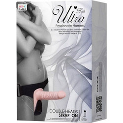 Baile Ultra Passionate Harness Strap On με Διπλό Dildo 18cm & Δόνηση Μαύρο