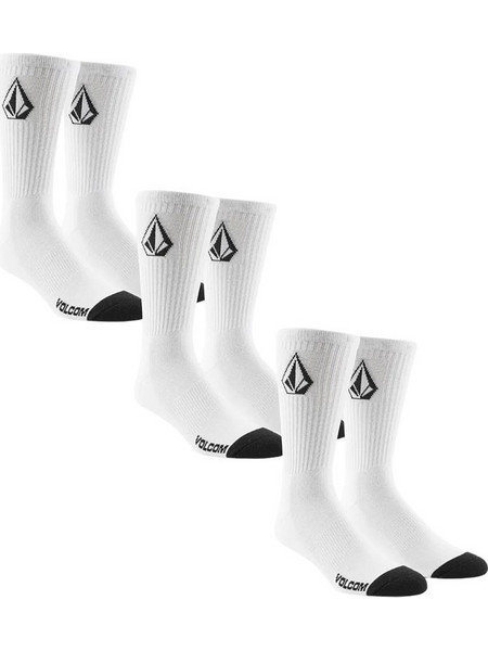 Volcom Ανδρικές Κάλτσες Ψηλές με Σχέδια Λευκές 3Pack D6312610-WHT