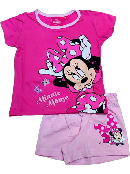Disney Minnie Mouse Παιδική Πιτζάμα Βαμβακερή Καλοκαιρινή Φούξια MIN36-0748