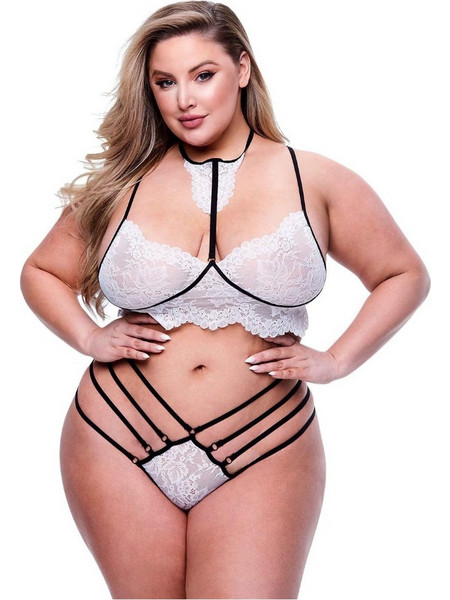 Baci Σετ Sexy Εσώρουχα See Through με Δαντέλα Λευκά 4890808249000