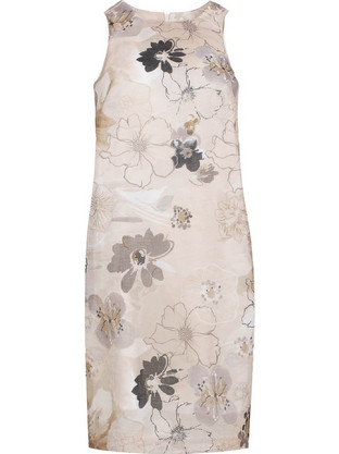 Conquista Mini Καλοκαιρινό Βραδινό Φόρεμα Floral Μπεζ C241-106-57