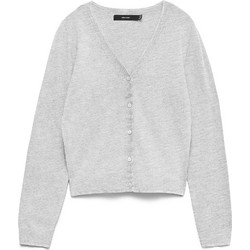 Vero Moda Γυναικεία Ζακέτα Πλεκτή Μακριά με Κουμπιά Γκρι 10336313