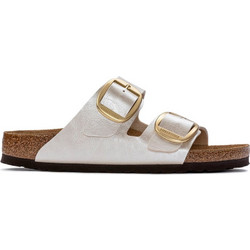 Birkenstock Arizona Big Buckle Δερμάτινα Γυναικεία Σανδάλια Ανατομικά Μπεζ Χρυσά 1020021