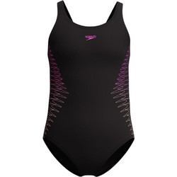 Speedo Αθλητικό Παιδικό Μαγιό Ολόσωμο για Κορίτσι Μαύρο Φούξια 8-008324-18692