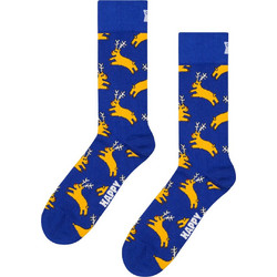Happy Socks Reindeer Βαμβακερές Ανδρικές Κάλτσες Ψηλές με Σχέδια Royal Blue P003280