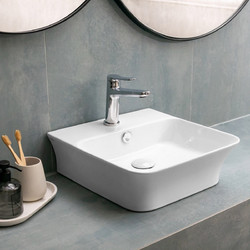 Karag LT 2257 Επικαθήμενος Νιπτήρας Μπάνιου Πορσελάνης 41x41.5x12.5cm Λευκός