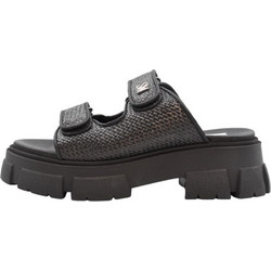 Steve Madden Γυναικεία Πέδιλα Μαύρα με Χοντρό Χαμηλό Τακούνι SM11003680-02002-001