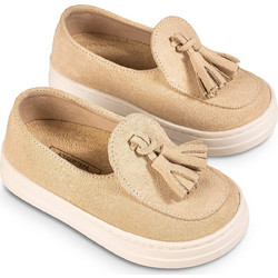 Babywalker Βαπτιστικά Loafers για Αγόρι Δερμάτινα Ανατομικά Μπεζ EXC5276