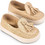 Babywalker Βαπτιστικά Loafers για Αγόρι Δερμάτινα Ανατομικά Μπεζ EXC5276