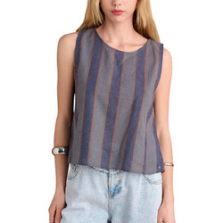 Attrattivo Γυναικείο Καλοκαιρινό Crop Top Λινό Ανθρακί 9920871