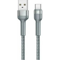 Remax RC-124a Braided USB-A to USB-C 1m Silver