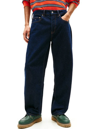 Tommy Jeans Jaimie Ανδρικό Τζιν Παντελόνι Ελαστικό Relaxed Εφαρμογή Navy Μπλε DM0DM23307-1BK