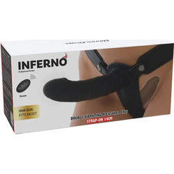 Hidden Desire Inferno Double Harness Strap On με Διπλό Dildo 14cm & Δόνηση Μαύρο