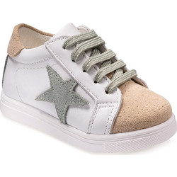Gorgino Βαπτιστικά Sneakers για Αγόρι Δερμάτινα Ανατομικά Λευκά Βεραμάν 3170-1
