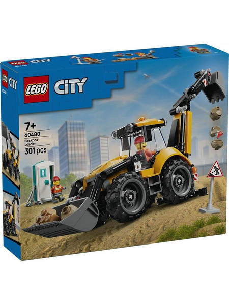 Lego City Yellow Backhoe Loader για 7+ Ετών 60480