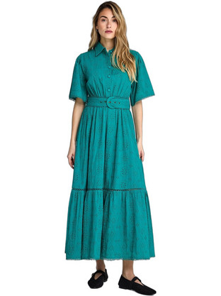 Funky Buddha Midi Καλοκαιρινό Βραδινό Φόρεμα Σεμιζιέ Βεραμάν FBL013-135-13