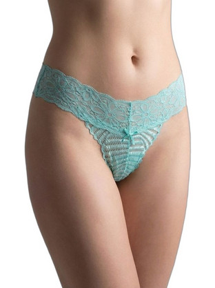 Milena By Paris Γυναικείο Sexy String με Δαντέλα Τιρκουάζ 7752