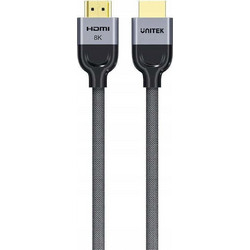 Unitek Καλώδιο HDMI 2.1 Braided HDMI Male to HDMI Male 10m Grey C11093RGY01-10M