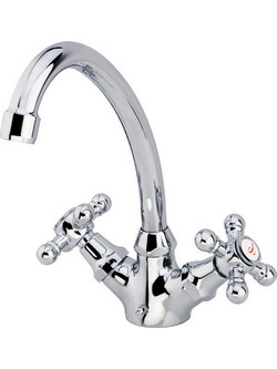 Interflex Classic 073894 Μπαταρία Κουζίνας Πάγκου Διπλής Παροχής Inox