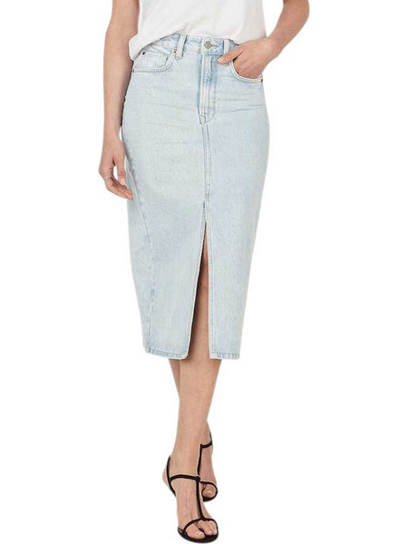 Pepe Jeans Μίντι Φούστα Τζιν Ψηλόμεση Γαλάζια PL90119312S1-000