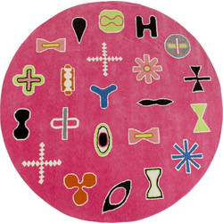 Kare Design Glyph Χαλί Στρογγυλό 200cm Φούξια