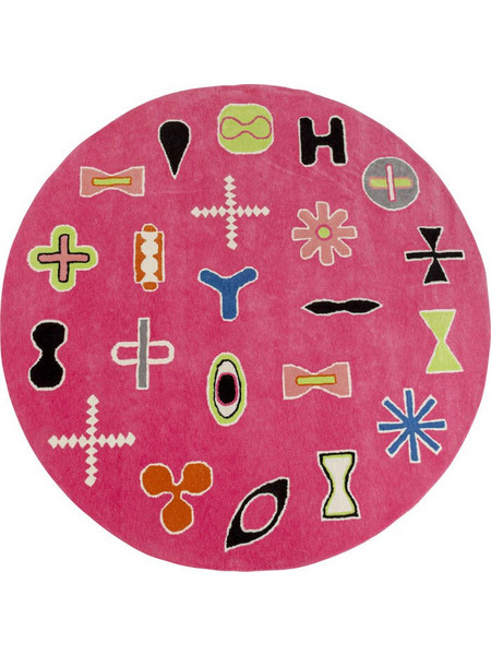 Kare Design Glyph Χαλί Στρογγυλό 200cm Φούξια