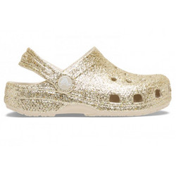 Crocs Chunky Glitter Παιδικά Παπούτσια Θαλάσσης για Κορίτσι Ανατομικά Χρυσά 211940-0LH