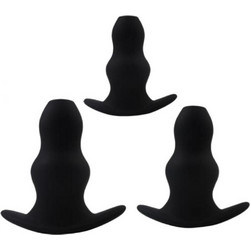 Chisa Novelties Black Mont Rippled Σετ Πρωκτικές Σφήνες Μαύρες 3τμχ
