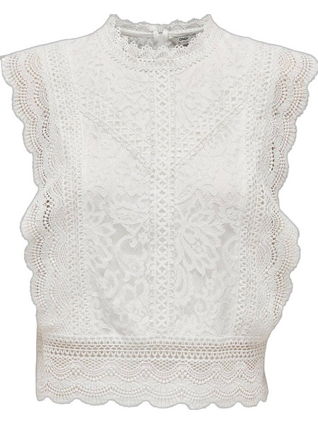 Only Γυναικείο Καλοκαιρινό Crop Top Εκρού 15204604