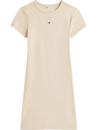Tommy Jeans Mini Καλοκαιρινό Καθημερινό Φόρεμα Μπεζ DW0DW22613-AES