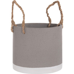 HomeMarkt Tryll Γλάστρα Στρογγυλή Fiber Cement Γκρι 23x20cm HM4690S