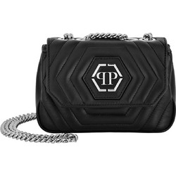 Philipp Plein Γυναικείο Τσαντάκι Χιαστί Δερμάτινο Μαύρο με Αλυσίδα PLE075N-02