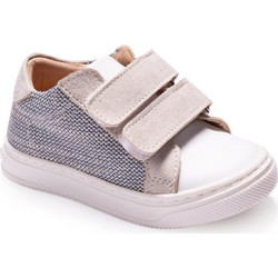 Gorgino Βαπτιστικά Sneakers για Αγόρι Υφασμάτινα Ανατομικά Λευκά Μπλε 3173-1