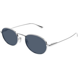 Saint Laurent SL799 005 Ανδρικά Γυαλιά Ηλίου Οβάλ Μεταλλικά Ασημί με Μαύρο Φακό