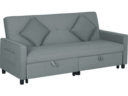 HOMCOM Clic Clac Τριθέσιος Καναπές Κρεβάτι Γκρι 196x90x89cm 8056644297025