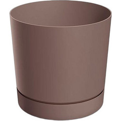 Next Γλάστρα Στρογγυλή Πλαστική Καφέ 17.8x17.5cm 33543-07