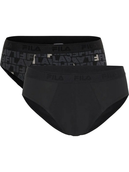 Fila Ανδρικά Σλιπ Βαμβακερά Μαύρα 2Pack FU5369-999