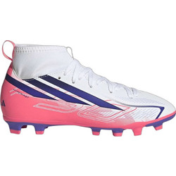 Adidas F50 Hyperfast Club FG/MG KJ0670 Παιδικά Ποδοσφαιρικά Παπούτσια με Τάπες και Καλτσάκι Λευκά Ροζ