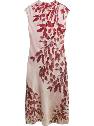Ted Baker Midi Καλοκαιρινό Φόρεμα για Γάμο / Βάπτιση Ροζ Χρυσό 284834