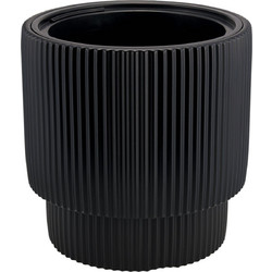 TNS Vega Γλάστρα Στρογγυλή Πλαστική Μαύρη 36.5x38cm 32-800-2104
