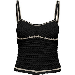 Only Γυναικείο Καλοκαιρινό Crop Top Πλεκτό Μαύρο 15318209