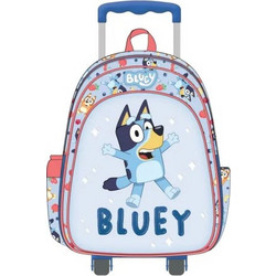 Graffiti Bluey Σχολική Τσάντα Τρόλεϊ Νηπιαγωγείου Γαλάζια 260261