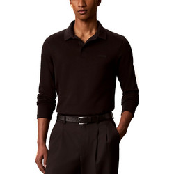 Calvin Klein Ανδρική Μπλούζα Polo Μακρυμάνικη Καφέ LV04LH240G-UB1