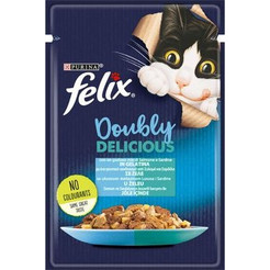 Purina Felix Doubly Delicious with Sardine & Salmon in Jelly 3x85gr