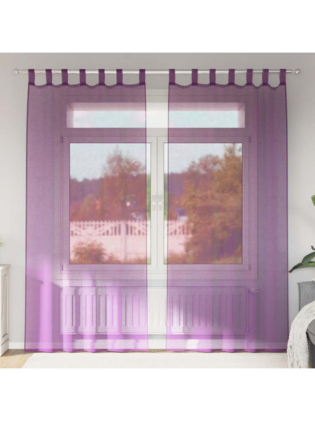 vidaXL Σετ Κουρτίνες Παραθύρου με Θηλιές 140x225 2 τμχ 4102293 Μωβ