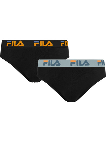 Fila Ανδρικά Σλιπ Βαμβακερά Μαύρα 2Pack FU5015-336