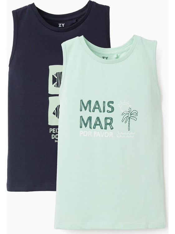 Zippy Σετ Παιδικά T-Shirt Αμάνικα Navy Μπλε Πράσινο Mint 31078343026