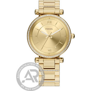 Fossil Carlie Γυναικείο Ρολόι με Χρυσό Μεταλλικό Μπρασελέ ES5465