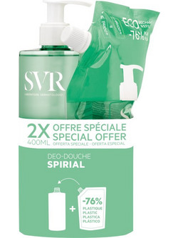 SVR Spirial Deodorizing Αφρόλουτρο σε Gel 400ml + Refill 400ml