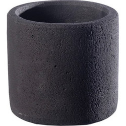 Supergreens Fysi Γλάστρα Στρογγυλή Τσιμεντένια Μαύρη 20x18cm A-6470-8